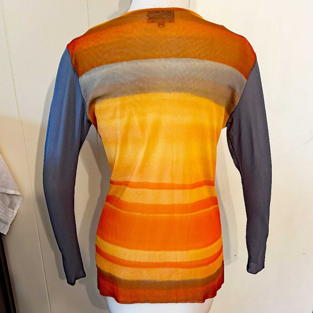 Petit Pois Orange Striped Top - Size XLP - Picture 4 of 7